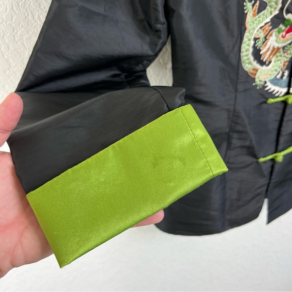 VTG Chinese Dragon Embroidered Mandarin Collar Jacket - Picture 4 of 8